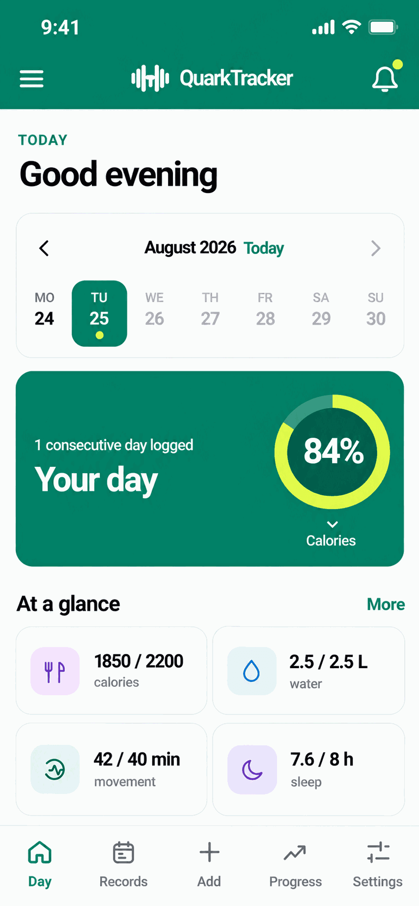 QuarkTracker app screenshot